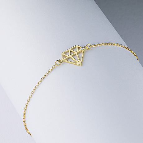 Браслет из серебра с бриллиантом