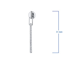 Пусеты из серебра c бриллиантами