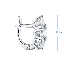 Серьги из комбинированного золота c бриллиантами выращенными