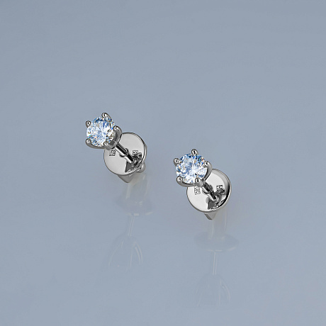 Пусеты из белого золота